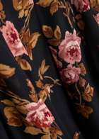 Reformation Katara Floral-print Georgette Midi Dress Black