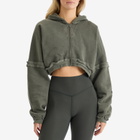 Joah Brown Women's Deconstructed Crop Zip Hoodie in Washed Sage