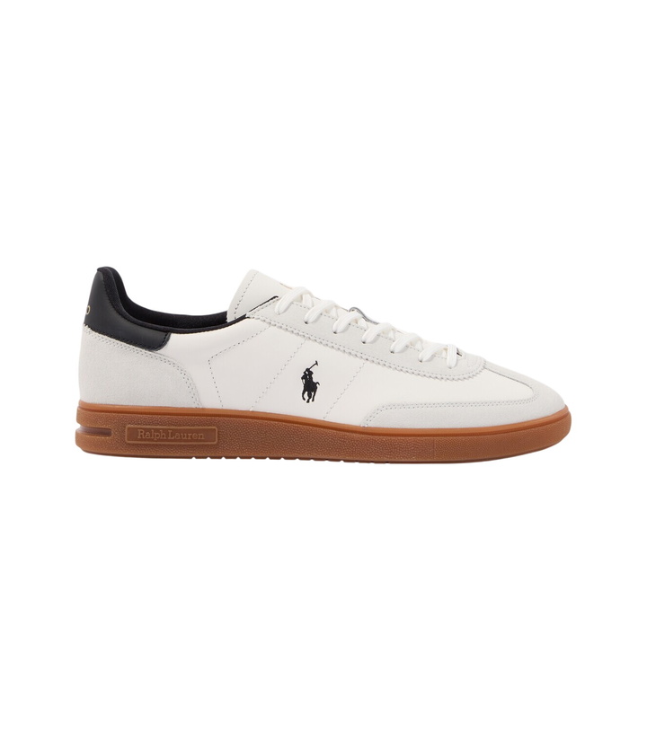 Photo: Polo Ralph Lauren Suede-trimmed leather sneakers