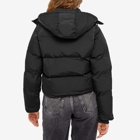 Good American Women's Cropped Iridescent Puffer Jacket in Black