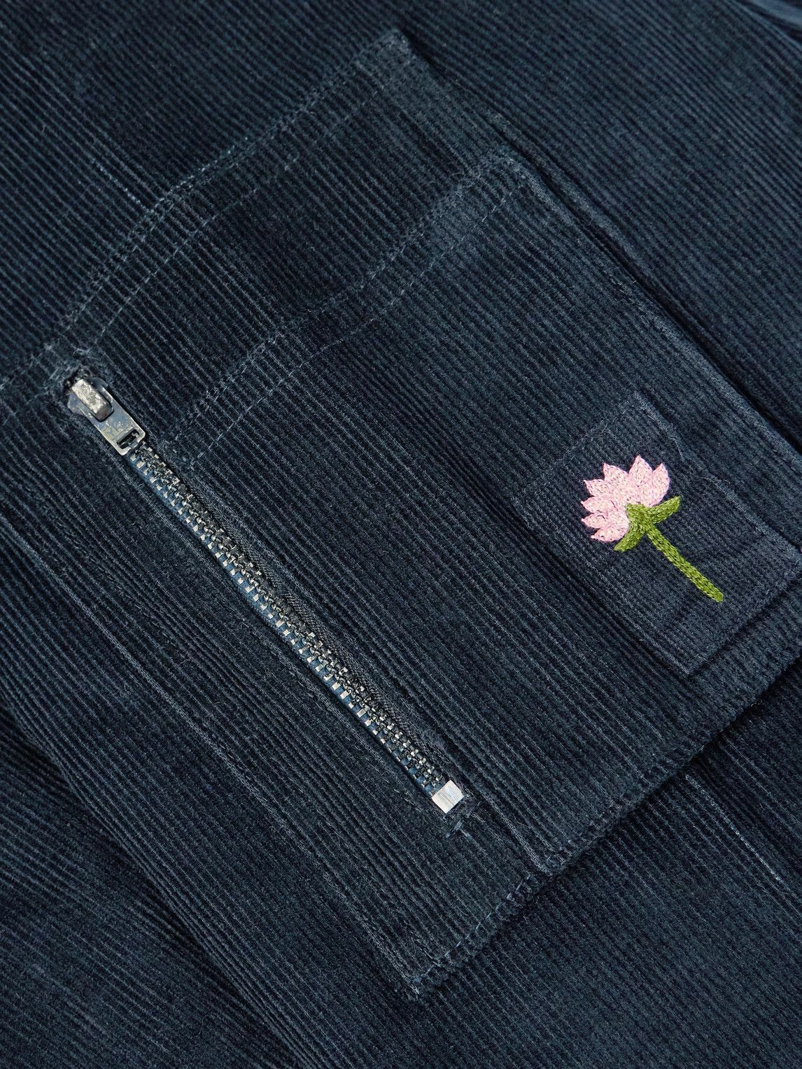 Kardo - Max Logo-Embroidered Cotton-Corduroy Bomber Jacket - Blue