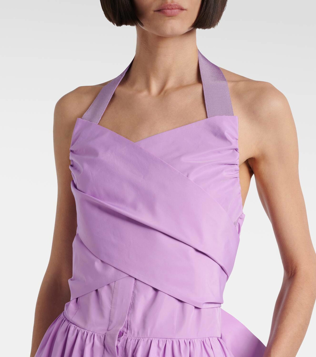 Patou Gathered faille midi dress