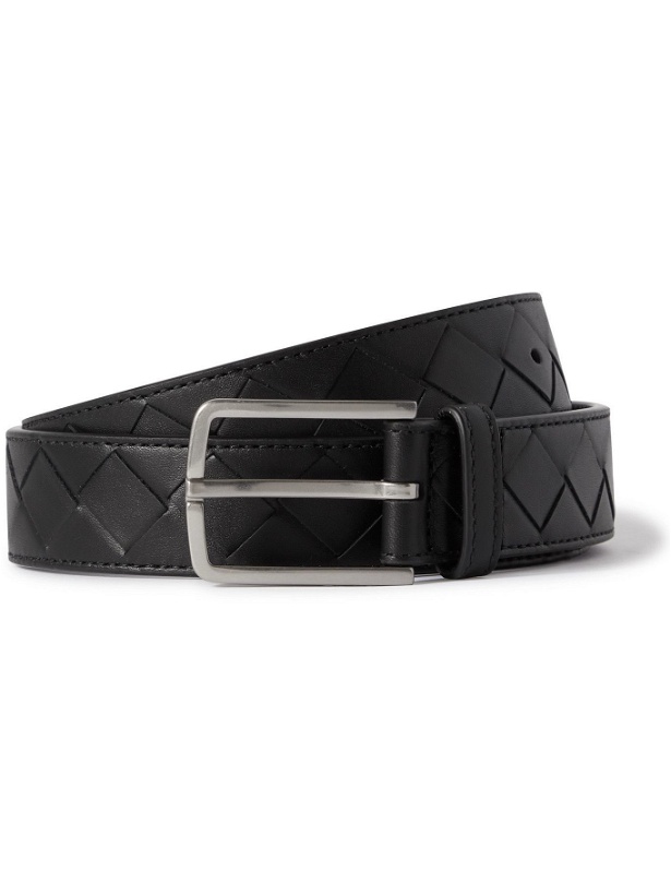 Photo: BOTTEGA VENETA - 3cm Intrecciato Leather Belt - Black