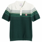 Casablanca Men's Boucle Stripe Polo Shirt in Green