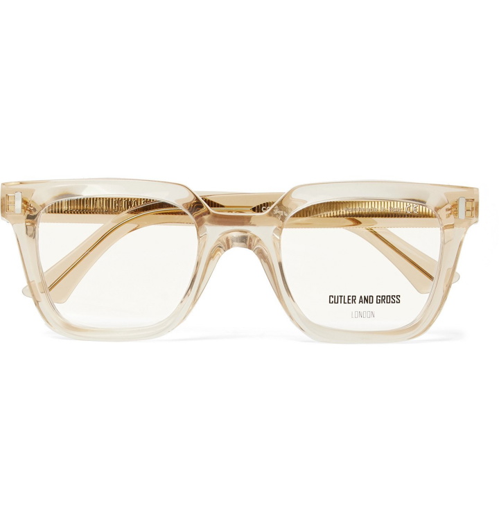 Photo: CUTLER AND GROSS - 1305 Square-Frame Acetate Optical Glasses - Yellow