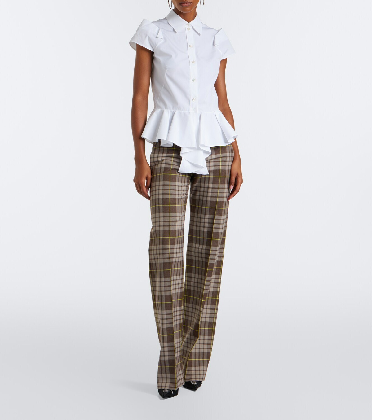 McQueen Peplum cotton poplin shirt