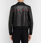 Saint Laurent - Slim-Fit Full-Grain Leather Bomber Jacket - Men - Black