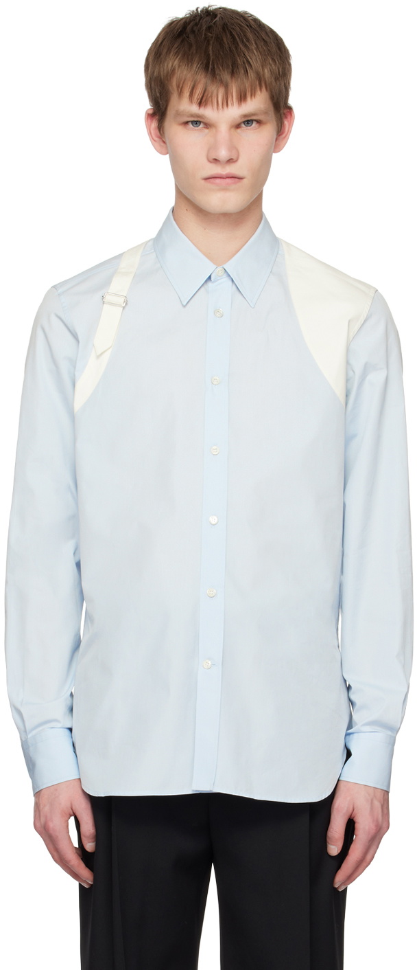 Alexander McQueen Blue & White Harness Shirt Alexander McQueen