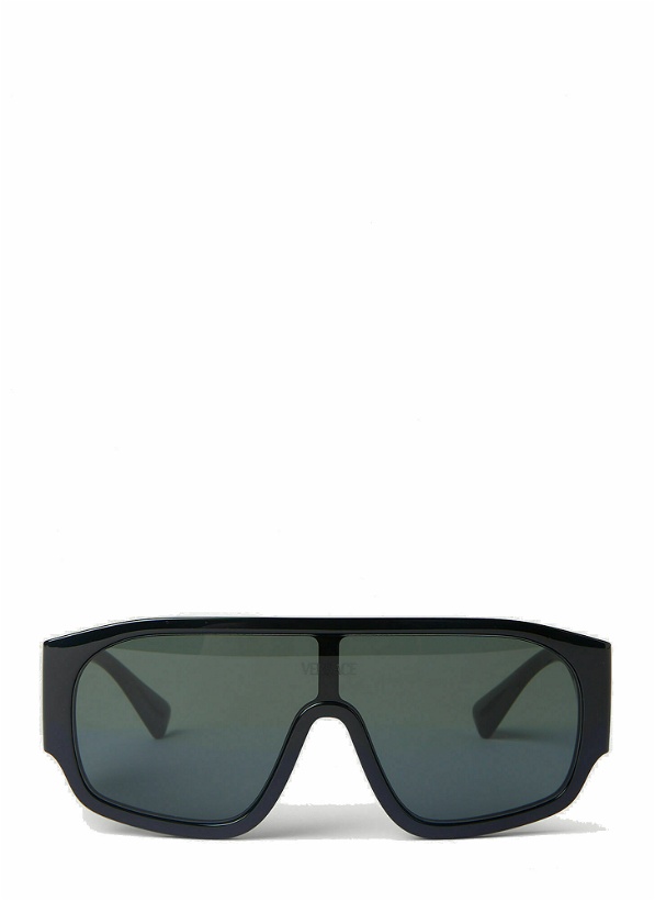 Photo: Versace - Logo Plaque Aviator Sunglasses in Black