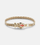 Yvonne Léon Python 9kt gold and enamel bracelet with diamonds