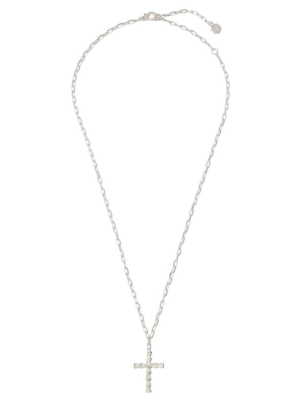 Photo: SHAY 18K White Gold Mini Cross Diamond Necklace