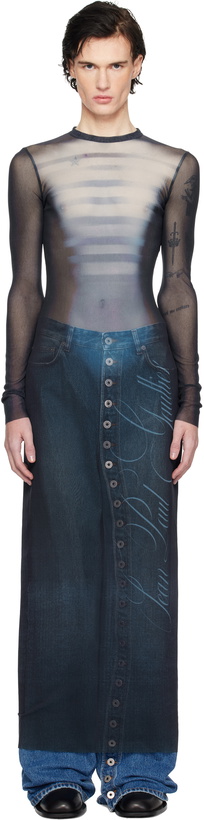 Photo: Jean Paul Gaultier Navy 'Le Mâle' Maxi Dress
