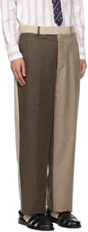 Thom Browne Brown Fun-Mix Trousers