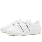 Valentino Men's Rockstud Untitled Sneakers in White/Silver