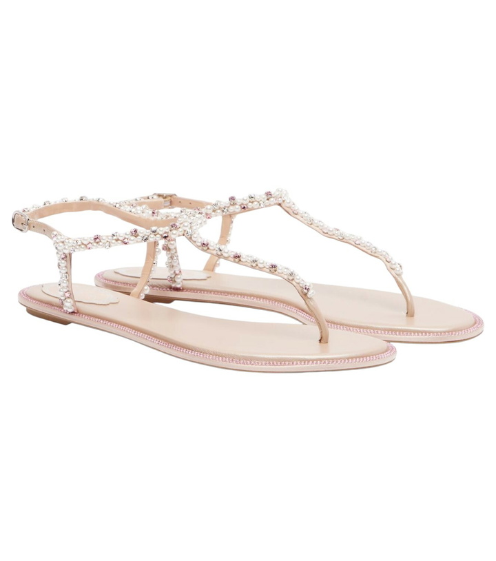 Photo: Rene Caovilla Diana embellished satin thong sandals