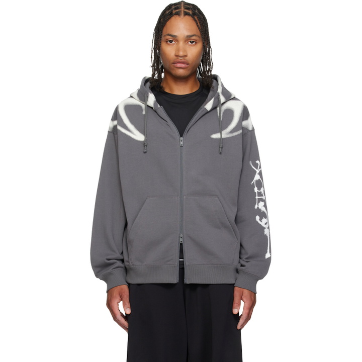 Photo: Y-3 Gray Chito Edition Graphic Zipper Hoodie