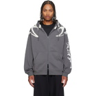 Y-3 Gray Chito Edition Graphic Zipper Hoodie