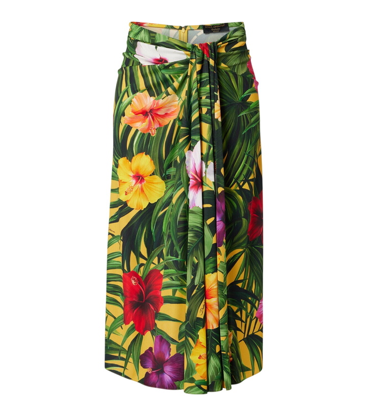 Photo: Dolce&Gabbana Draped floral midi skirt