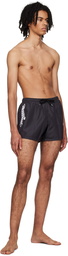 Moschino Black Graphic Swim Shorts