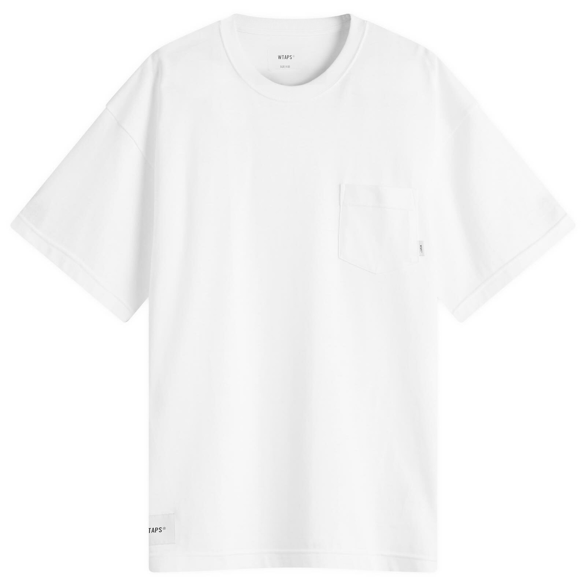 【定番人気】WTAPS☆ビッグロゴ☆ポケット長袖Tシャツ　Mサイズ　ホワイト WTAPS 21AW ダブルタップス BLANK 01 LS COTTON メンズ クルー