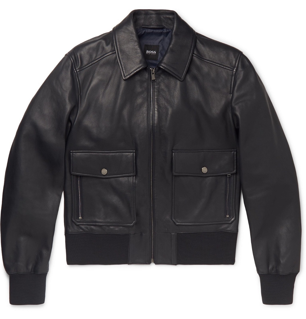Hugo Boss - Gonel Leather Jacket - Blue Hugo Boss