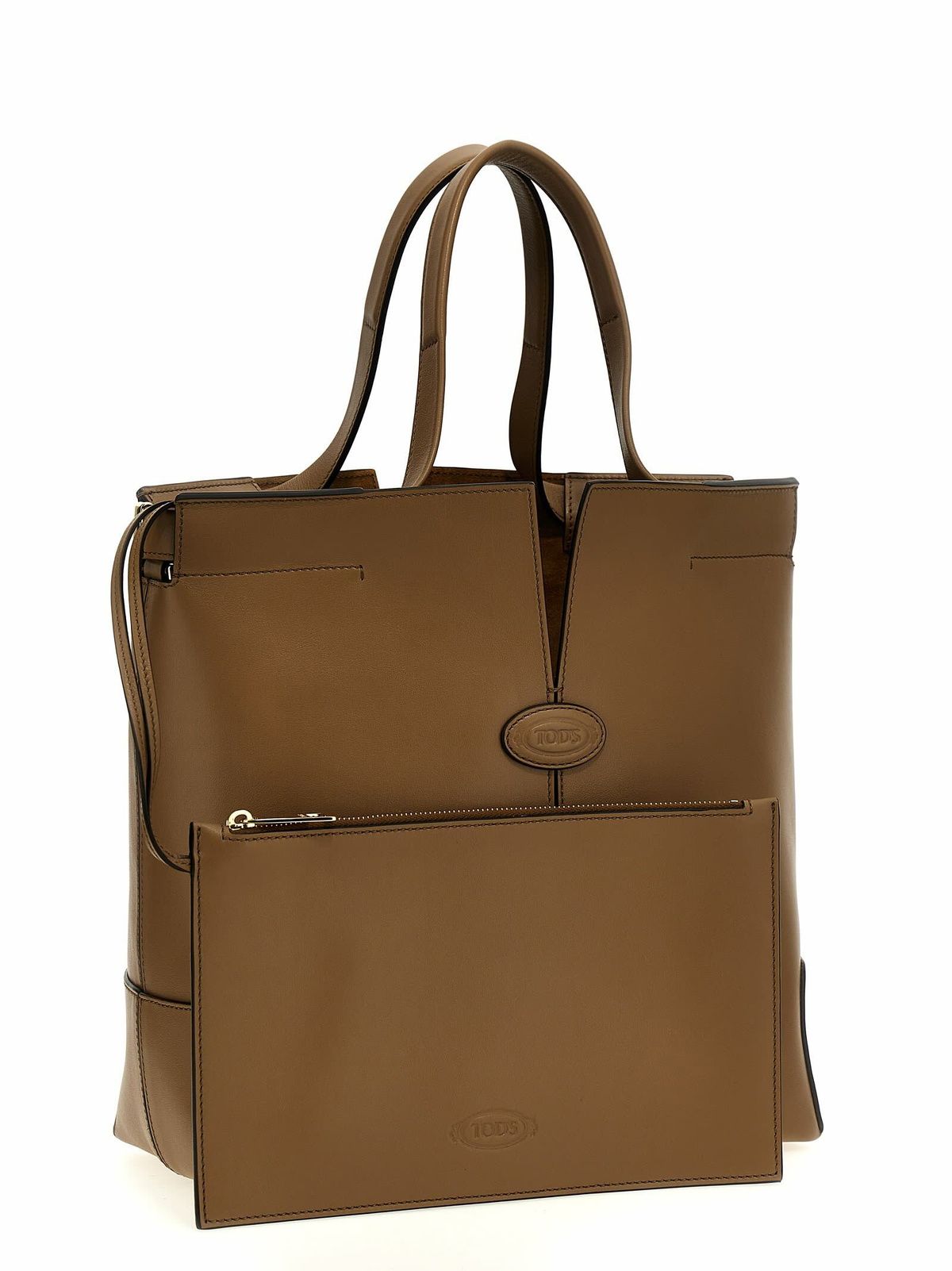 トートバッグ TODS DI BAG FOLIO SHOPPING BAG Woman BROWN Tod's Di Bag Folio in Leather Medium