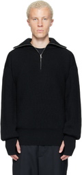 Rier Black Halfzip Utility Sweater