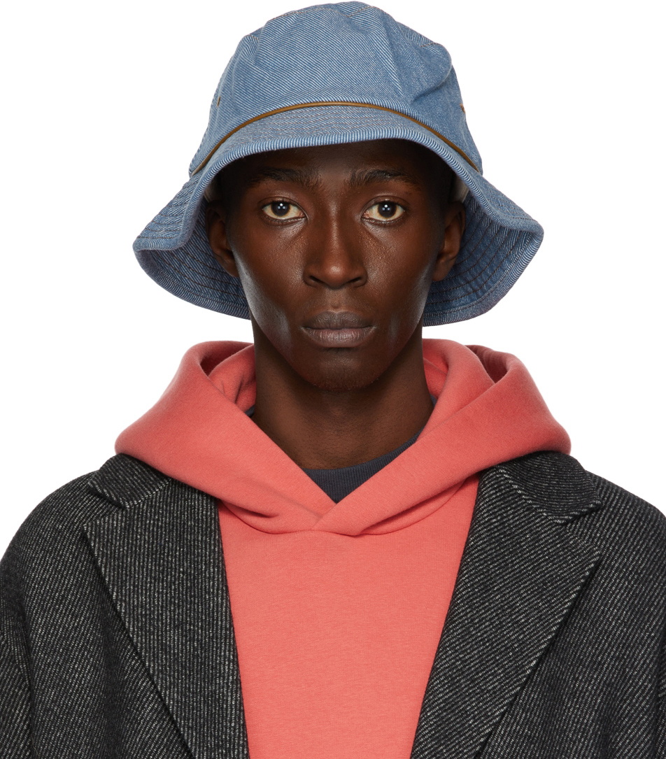 Acne Studios Blue Denim Bucket Hat Acne Studios