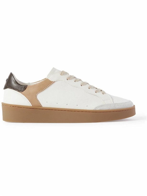 Photo: Canali - Suede-Trimmed Leather Sneakers - Neutrals