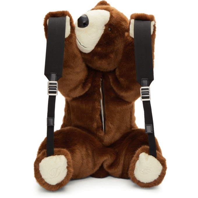 Photo: Dolce and Gabbana Brown Eco Fur Teddy Bear Backpack