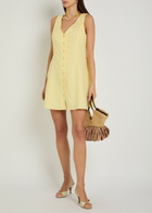 Paige Raye Linen and Cotton-blend Mini Dress Yellow