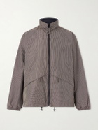 ATON - Reversible Checked Silk-Taffeta Jacket - Brown
