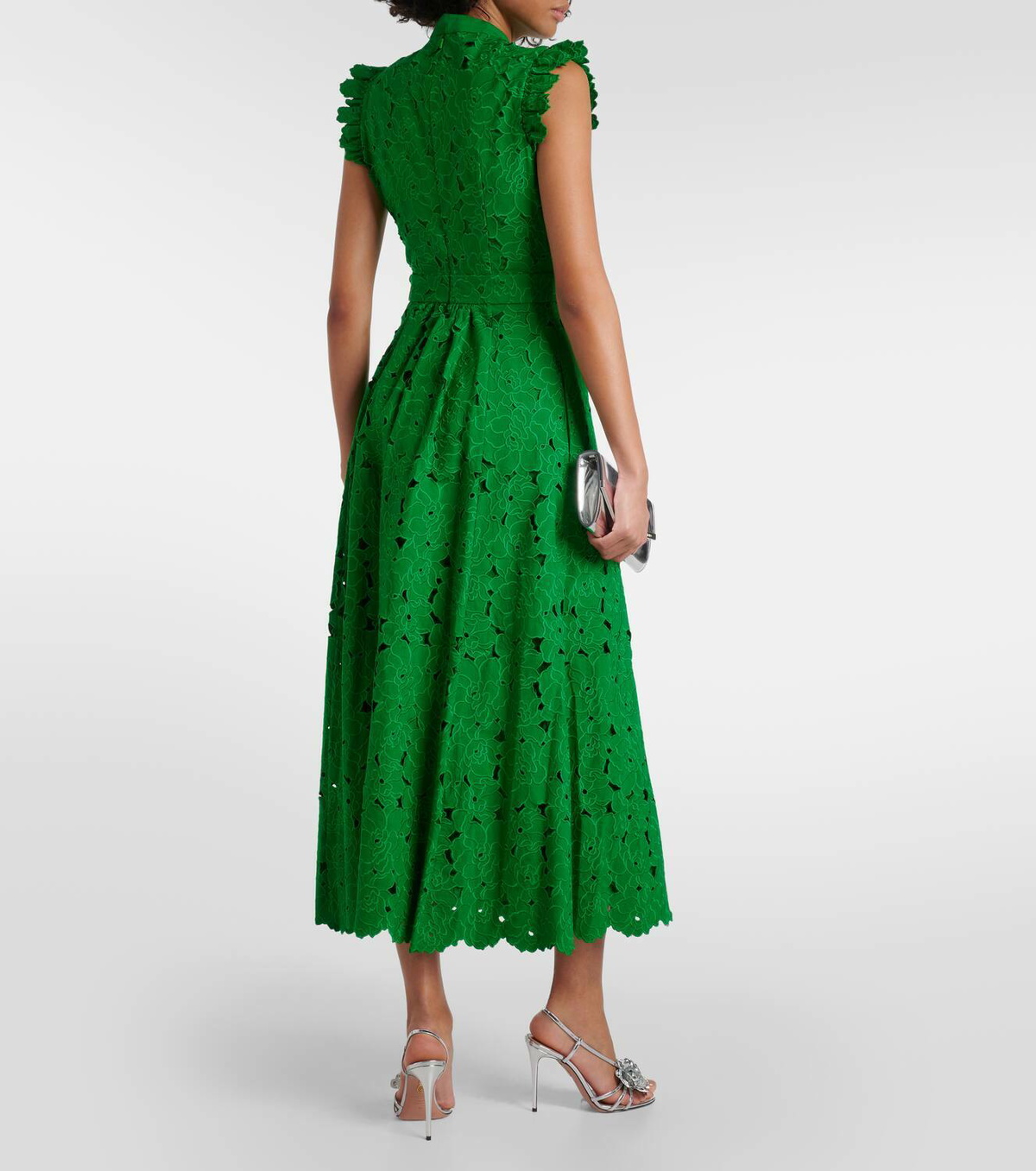 Erdem Broderie anglaise cotton-blend midi dress Erdem