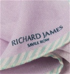 Richard James - Wool and Silk-Blend Pocket Square - Purple