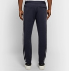 Theory - Midnight-Blue Tapered Piped Tech-Jersey Trousers - Navy