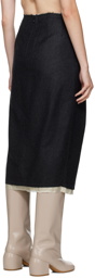 Dries Van Noten Gray Slit Midi Skirt