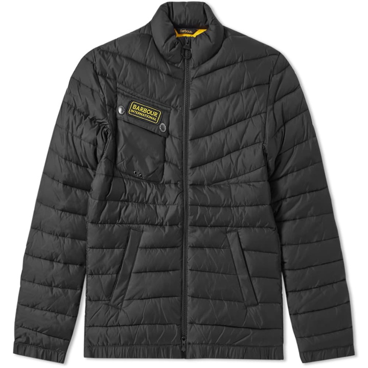 Photo: Barbour International Chain Baffle Quilt Jacket Black