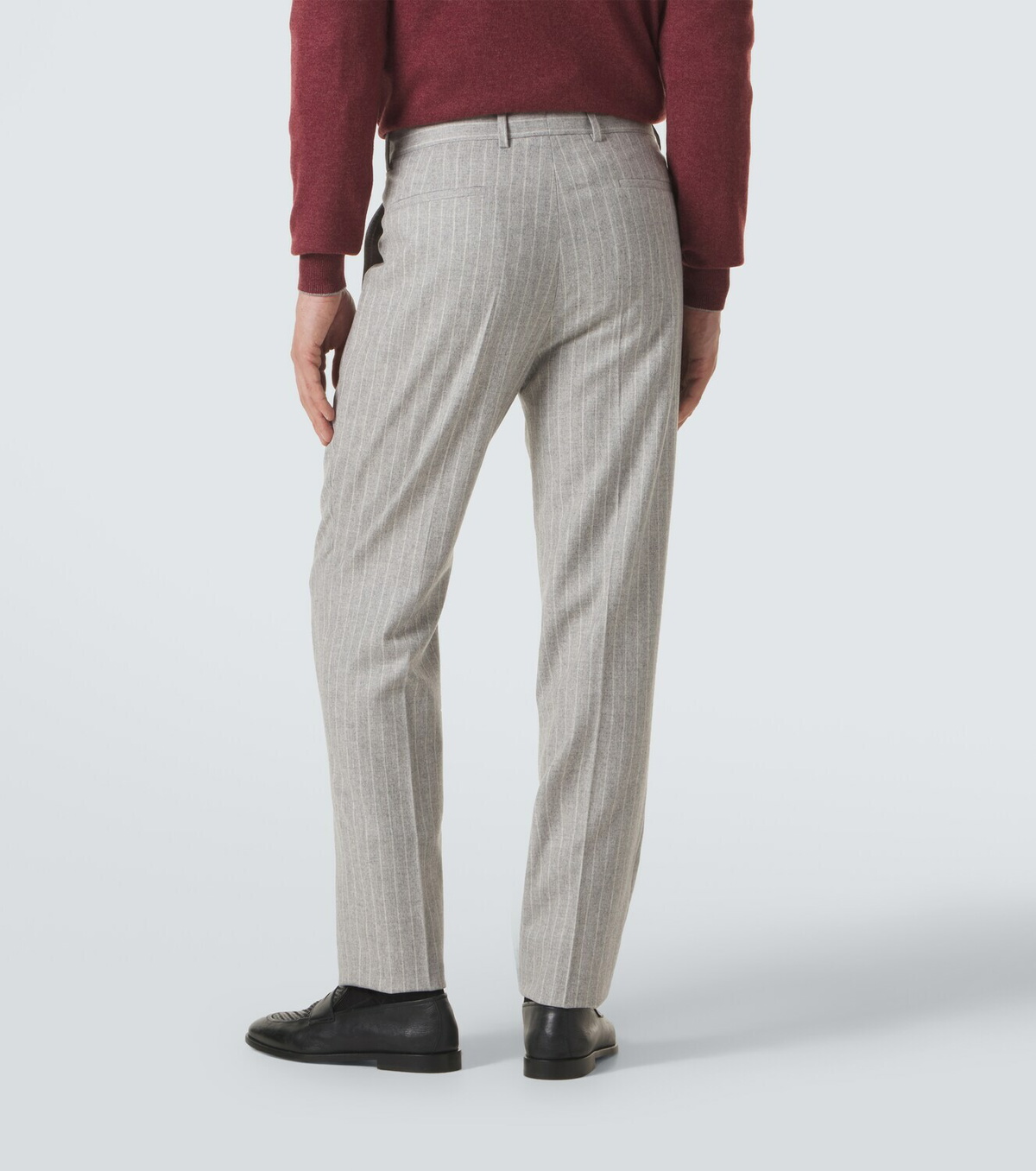 Brunello Cucinelli Pinstripe wool and cashmere tapered pants