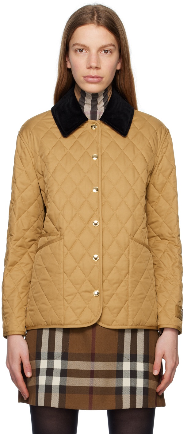 Burberry Tan Quilted Jacket Burberry