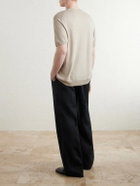 J MUESER - Knitted Linen and Cotton-Blend T-Shirt - Neutrals