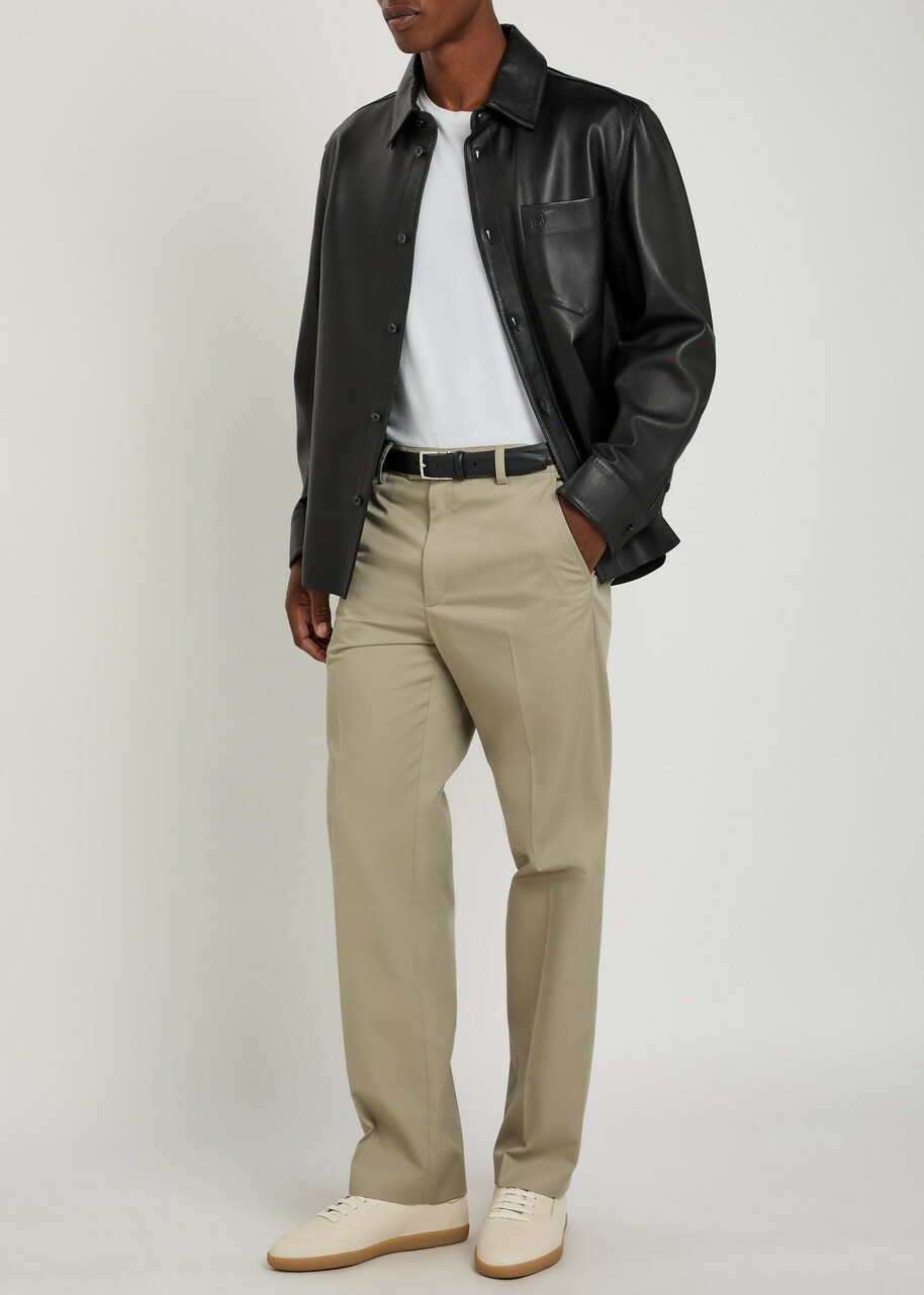 Boss Movitz Leather Jacket Black