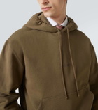 Saint Laurent Logo embroidered cotton fleece hoodie
