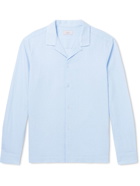 Altea - Parker Camp-Collar Striped Cotton-Seersucker Shirt - Blue