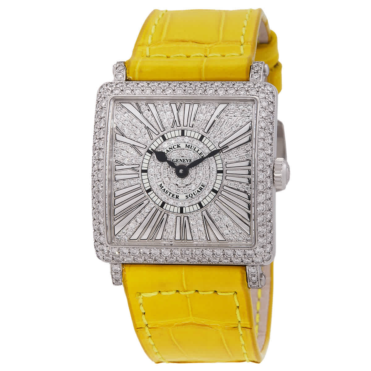 Franck Muller Master Square Relief Quartz Diamond Watch 6002 L QZ R D CD OG