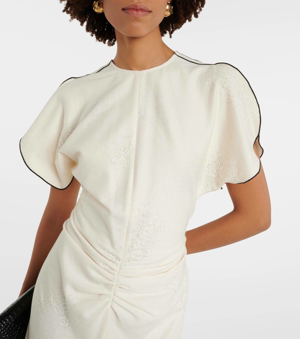 Victoria Beckham Gathered cotton-blend midi dress Victoria Beckham