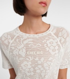 Chloé Pointelle scalloped cotton minidress