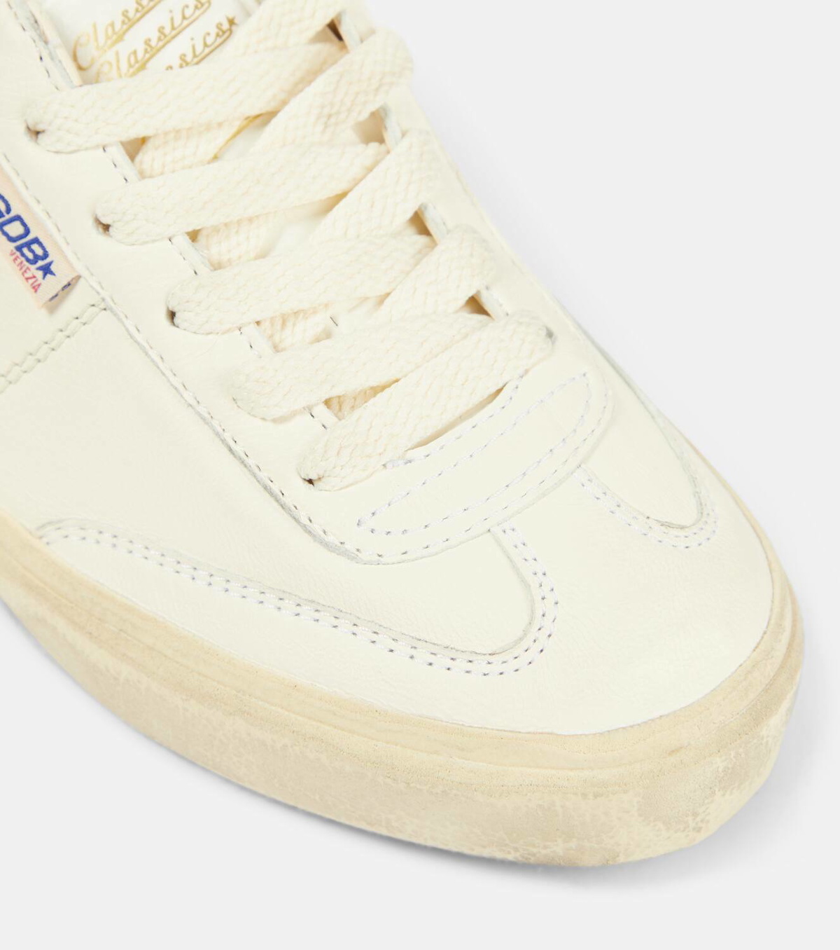 Golden ｜SNEAKERS (Soulstar Glitter Heel) GOLDEN GOOSE Soul-Star distressed metallic leather sneakers