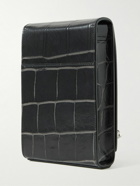 Alexander McQueen - Embellished Croc-Effect Leather Messenger Bag