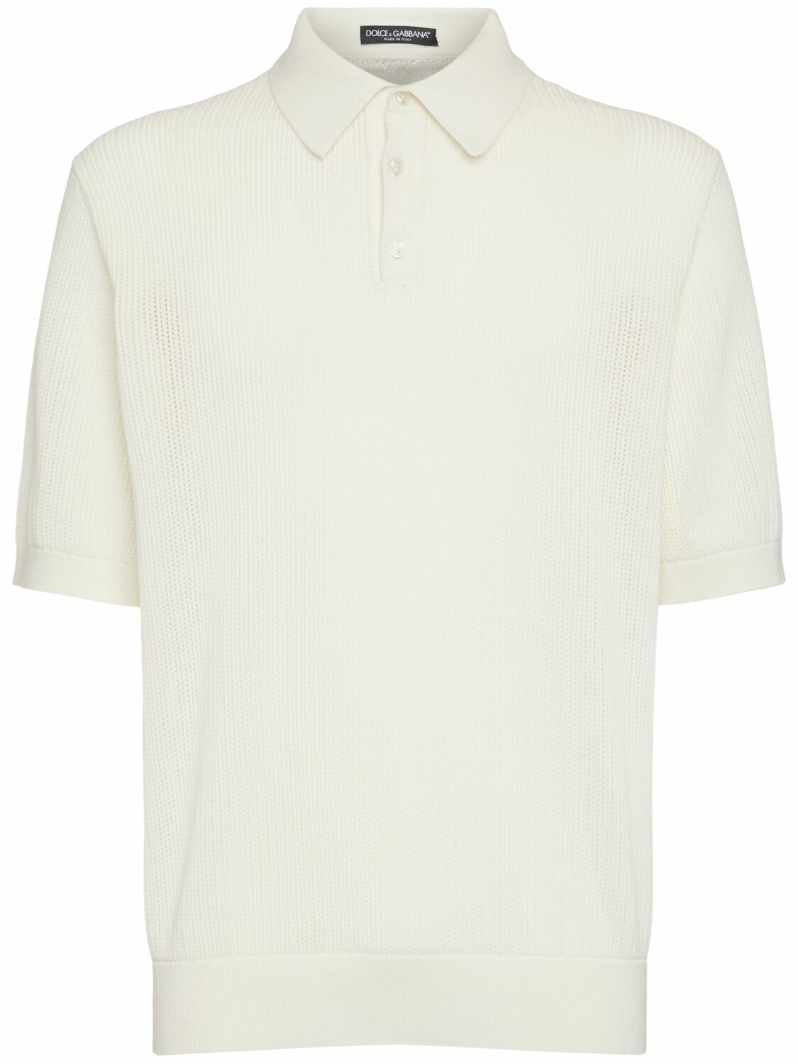 Polo Shirts Textured Knit Polo DOLCE GABBANA Short Sleeve Cotton