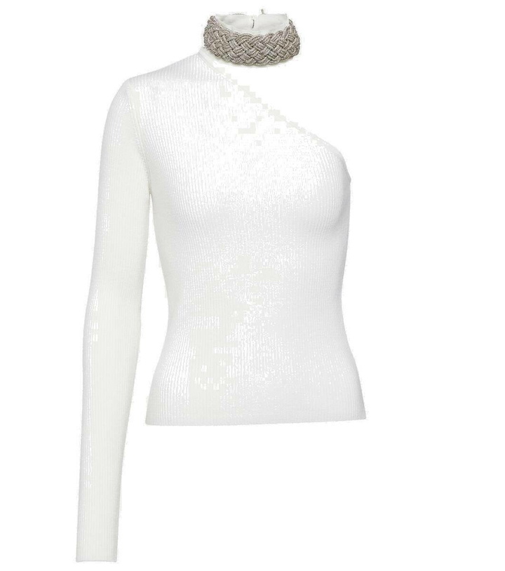 Photo: Giuseppe di Morabito Crystal-embellished wool-blend top